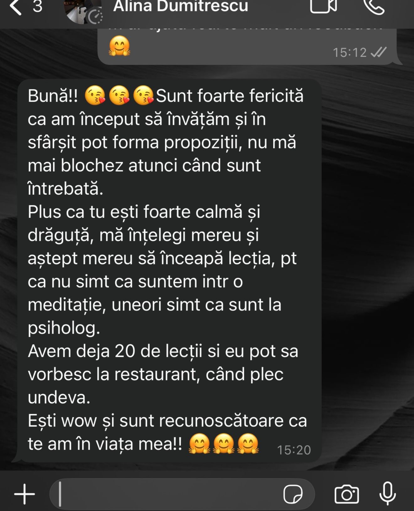 Mesaj de la Cursant adult