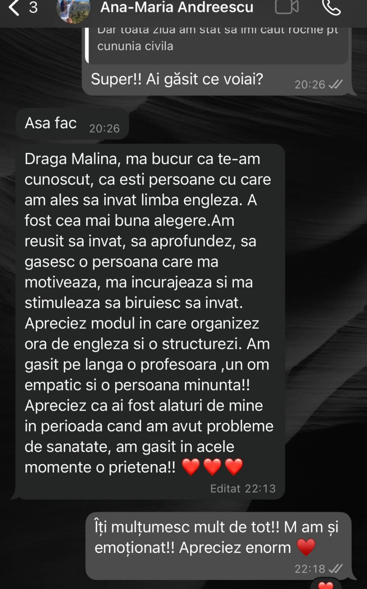Mesaj de la Cursant adult