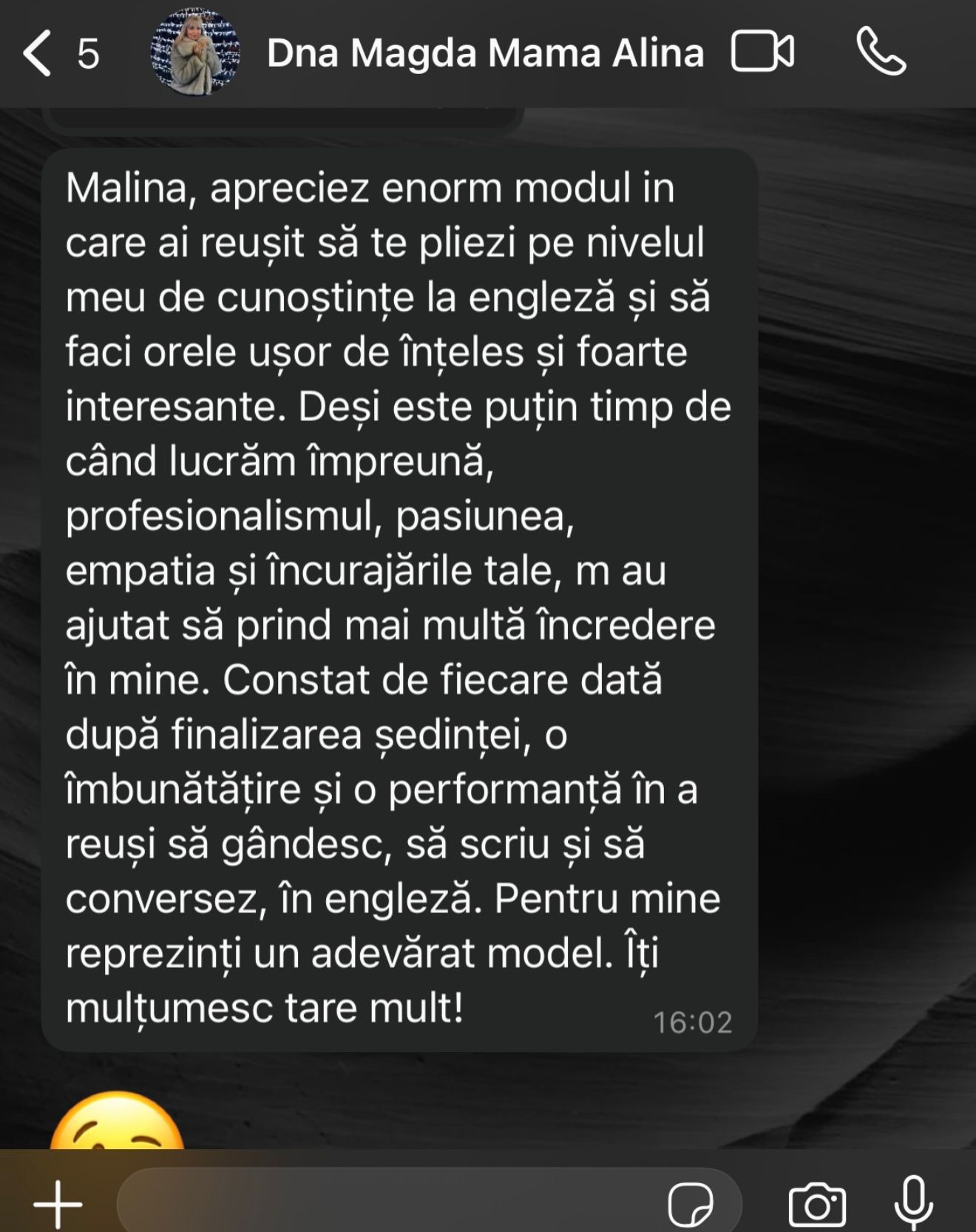 Mesaj de la Mamă a unei cursante